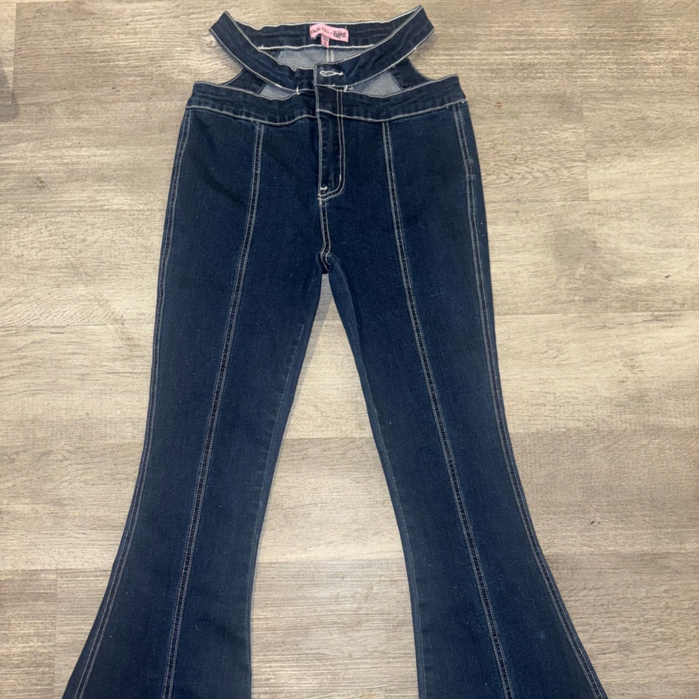Dolls Kill Dark Blue Flare Jeans